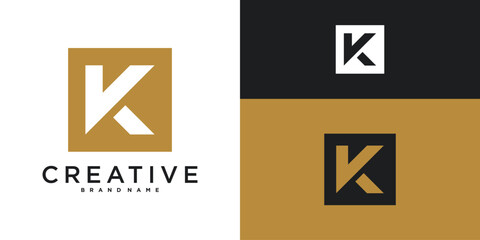 Unique modern letter K logo design. Premium Vector