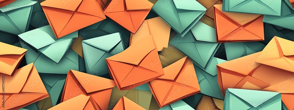 Aufkleber colorful and dynamic envelopes arrangement for creative communication designs : generative ai