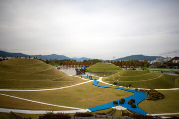 대한민국의 유명한 관광 명소인  순천 국가정원의 모습입니다.