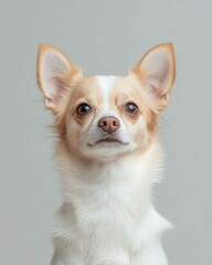 Obraz premium Chihuahua Close-Up Portrait with Alert Expression and Large Ears, Ideal for Pet Lovers and Small Dog Enthusiasts