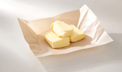 butter on small kraft paper-generative ai