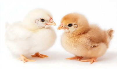 Fototapeta premium baby chicken on white background