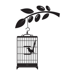 bird cage icon illustration design