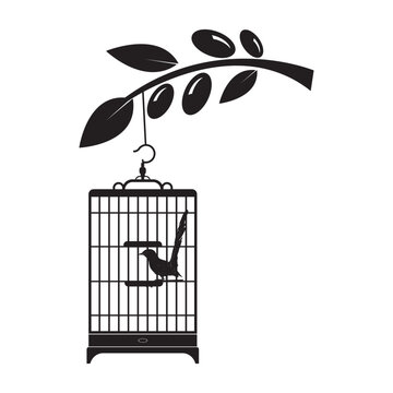 recommend clip art: bird cage icon illustration design