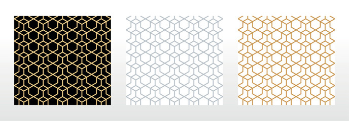 Set of abstract geometric patterns. Seamless vector backgrounds. Colored ornaments Graphic modern patterns Simple lattice graphic design