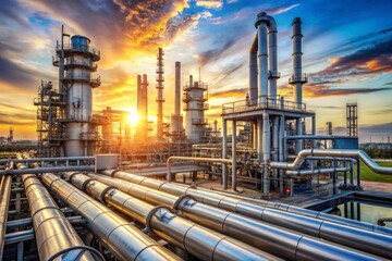 Fototapeta premium oil refinery at twilight