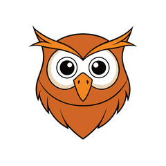 Funny Owl head vector art illustration