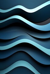 Obraz premium Abstract Blue Wave Pattern Digital Art. Generated AI