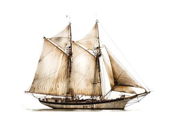 Obraz premium Sail boat isolated on white background