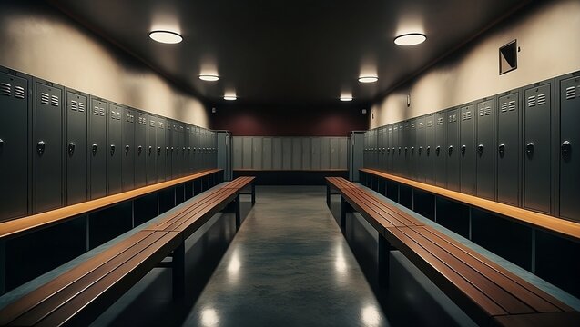 empty sport locker room photograph 