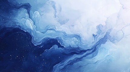 A serene abstract artwork featuring flowing blue tones and soft textures, evoking calmness.