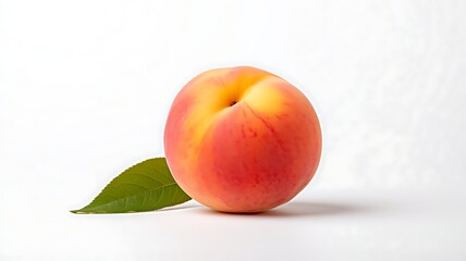 Peach fruit on white background