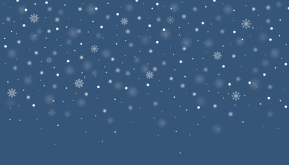 Winter background. Snowflakes are falling in the winter night. Snowfall background. Vector ilustration. 