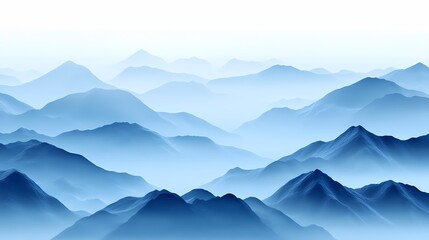 Traditional blue and white landscape illustration poster background
