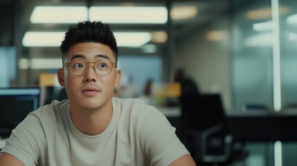 Obraz premium 現代のオフィス環境を捉えたリモートワークのビデオ会議シーン