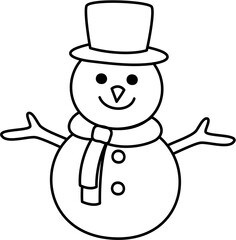snowman outline coloring