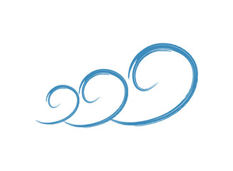 blue wind swirls geometric shape