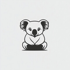 Obraz premium Adorable Koala Line Art Illustration - Cute Cartoon Animal Vector from Australia