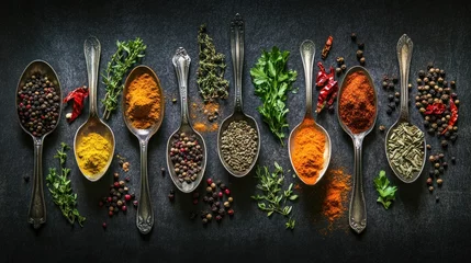 Crédence de cuisine Herbes Assortment of Spices on Spoons  © khanifah