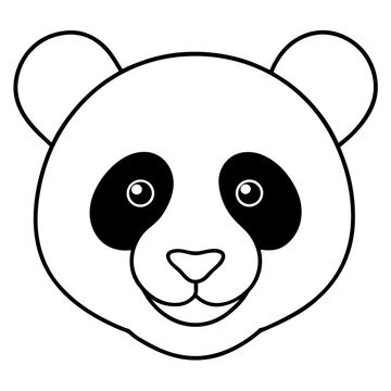 recommend clip art: Panda head vector line art illustration