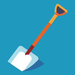 winter snow shovel vector art illustration for outdoor snow removal tools