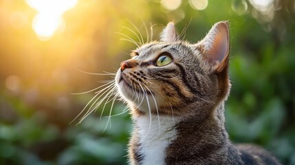 Obraz premium A close up portrait of a stylish cat wearing fashionable colorful shades against a soft gentle toned background perfect for summer vacation and sales themed imagery