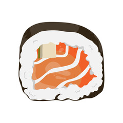 vector illustration of sushi nigiri roll