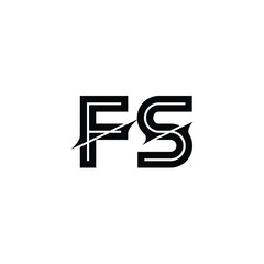 FS monogram logo design letter text name symbol monochrome logotype alphabet character simple logo