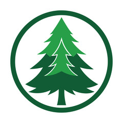 A lively pine tree mascot logo featuring a cheerful, animated tree with bright green needles and a friendly face, conveying warmth and nature's energy, perfect for eco-friendly branding.