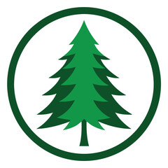 A lively pine tree mascot logo featuring a cheerful, animated tree with bright green needles and a friendly face, conveying warmth and nature's energy, perfect for eco-friendly branding.