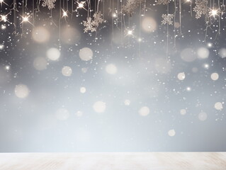 A minimalist Christmas  background with soft snow fal