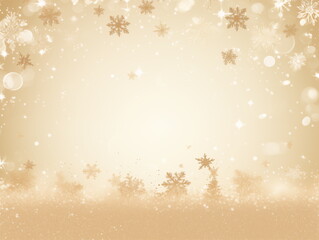 A neutral beige Christmas background with golden ornament