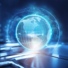 Worldwide network connection, Communication technology for internet business.