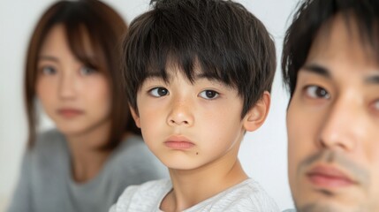 Obraz premium 親子関係における家族の力学と頑固な子供