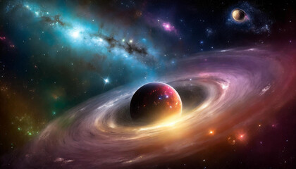 Obraz premium Space and Astronomy Images - Images of galaxies, planets, stars, black holes, or spaceships in space.