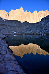 Alpenglow over the Sierra Crest along the Mount Whitney Trail, John Muir Wilderness, California.
