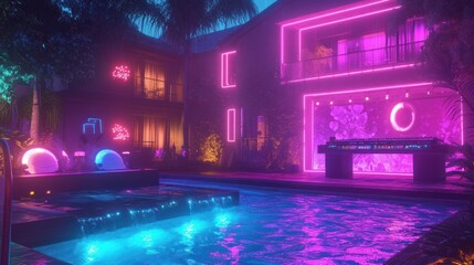 Neon Pool Party