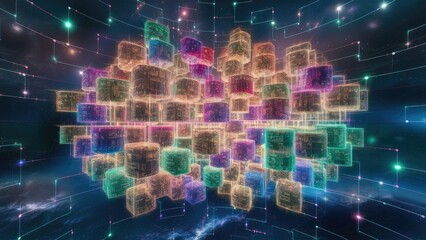Obraz premium a visually stunning rendering of glowing colorful