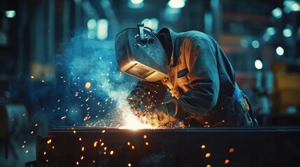 Welder Working on Metal