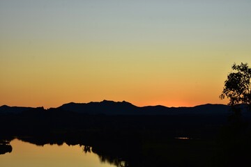 sunset on the river