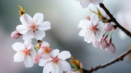 Obraz premium 自然のデザインのための透明な背景に春の繊細な桜の花