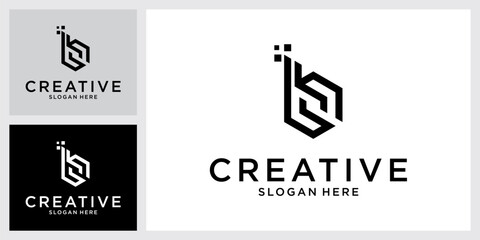 B or BB initial letter logo design vector