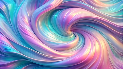 Obraz premium Abstract Fluid Swirls of Iridescent Color in Motion