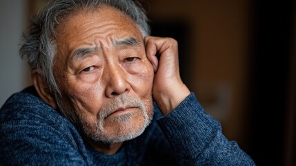 Obraz premium 春の人生を振り返る高齢者の思索のひととき