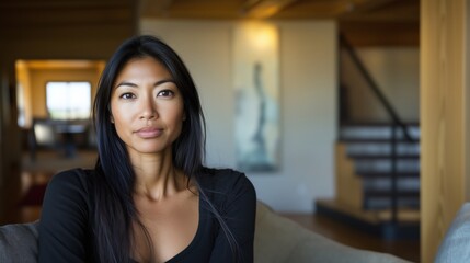 Fototapeta premium 居心地の良い家庭的な雰囲気の中で、思慮深くリラックスした瞑想のひととき