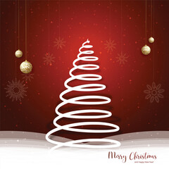 Artistic christmas line tree greeting card background