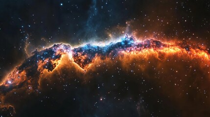 Naklejka premium Colorful nebula in space with bright stars