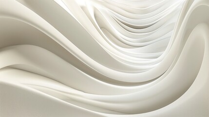 Obraz premium Futuristic white 3d background with abstract convex smooth waves.Technological light colored banner.Modern textured background for your projects