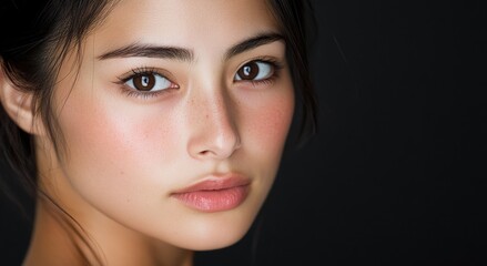Fototapeta premium 自然な優雅さと気品を備えた魅惑的な女性の美しいポートレート