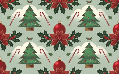 vintage christmas pattern background